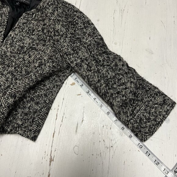 Lafayette 148 Wool Silk Jacket Coat Blazer 2 Crop 3/4 Sleeve Tweed Fall Winter - Picture 8 of 11